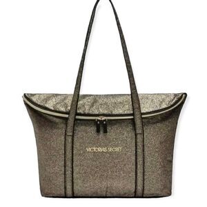 🔃Victoria's Secret Gold Glitter Tote Bag
